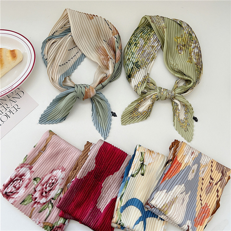 Art And Craft Hair - Crumpled Kerchief Square Scarves Print Neckerchief