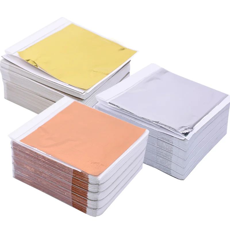 Art Craft Leaves - 100Pcs Imitation Gold Sliver Copper Foil