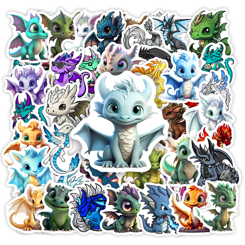 Art Craft Dinosaur - Cartoon Dragon Stickers Cute Western Funny