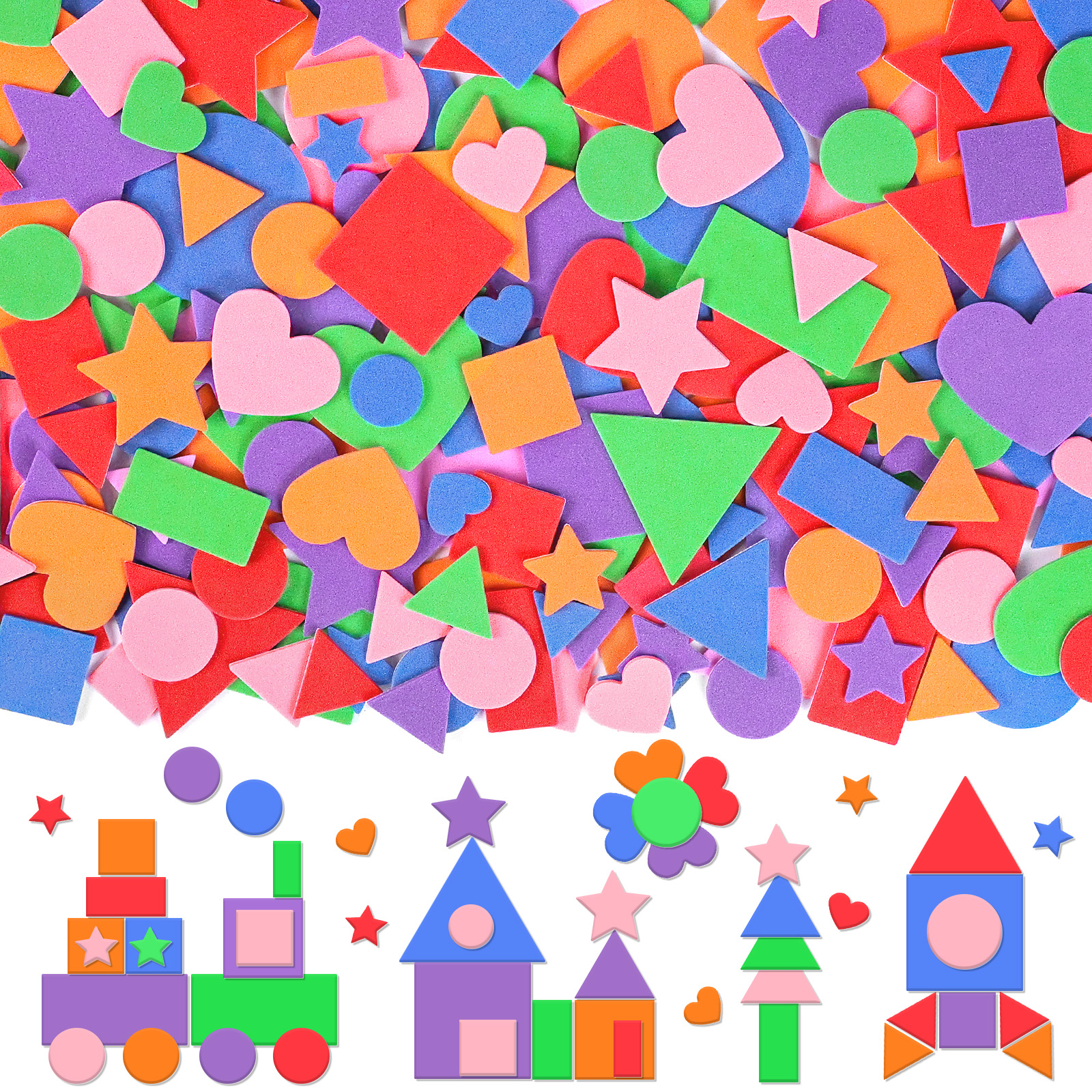 Art Craft For Toddlers - 6/12/24 Sheets Non-Toxic EVA Foam Geometric