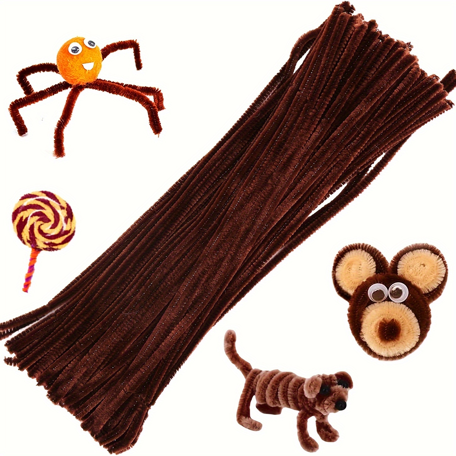 Art Craft For Toddlers - 100 Pcs Coffee Pipe Cleaners,Pipe Cleaners