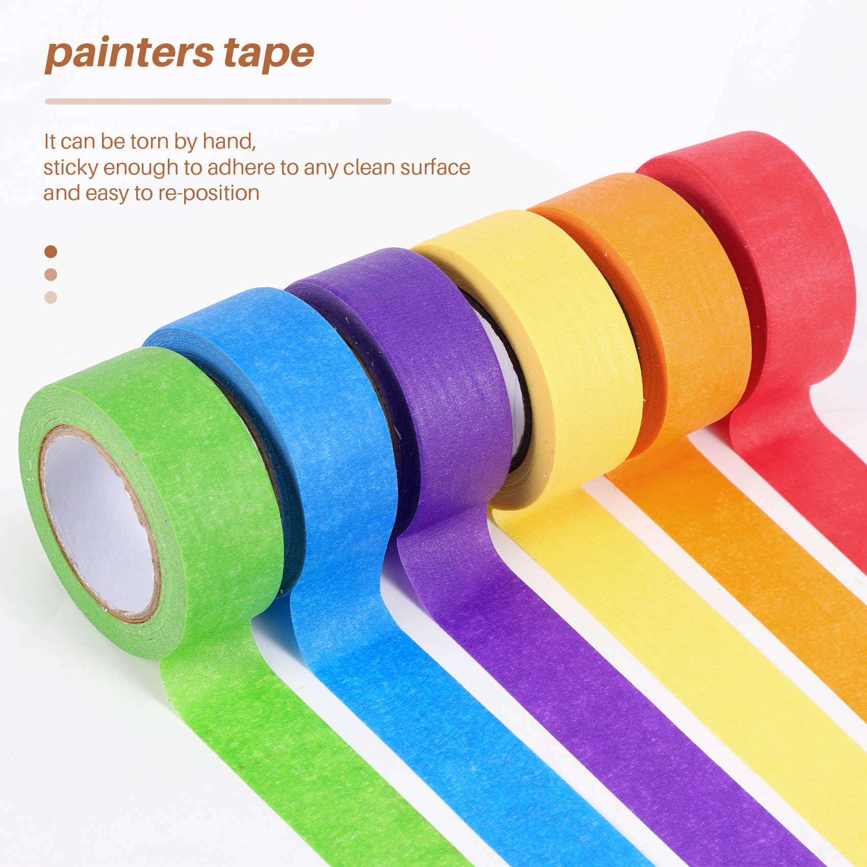 Craft And Art Difference - A84E-Colored Masking Tape,Colored Painters Tape For