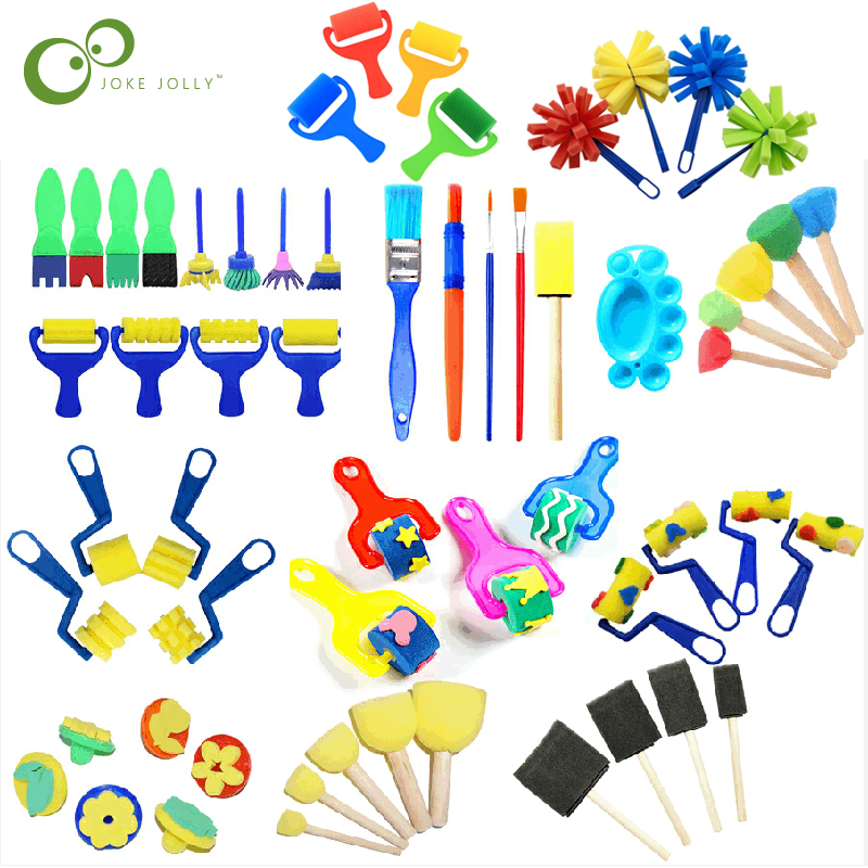 Art Craft For Toddlers - Children Toddler Sponge Stamp Brush Kits