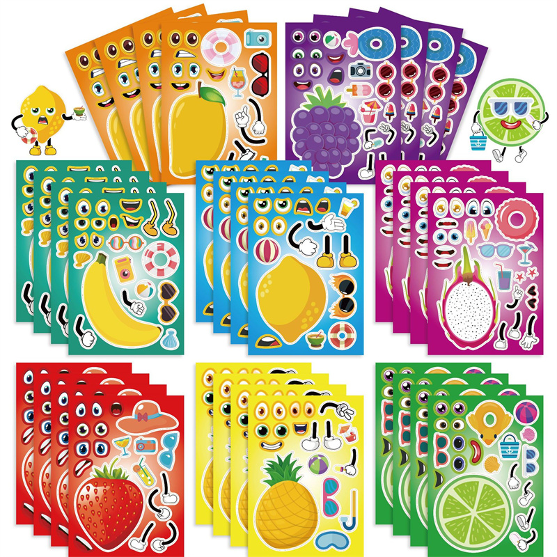 Art Craft For Toddlers - 6-24sheet Make Your Own Fruit Stickers