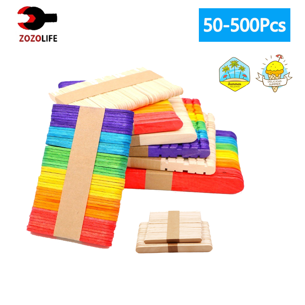 Art Craft With Ice Cream Stick - 30/100/500Pcs Ice Cream Popsicle Sticks Natural