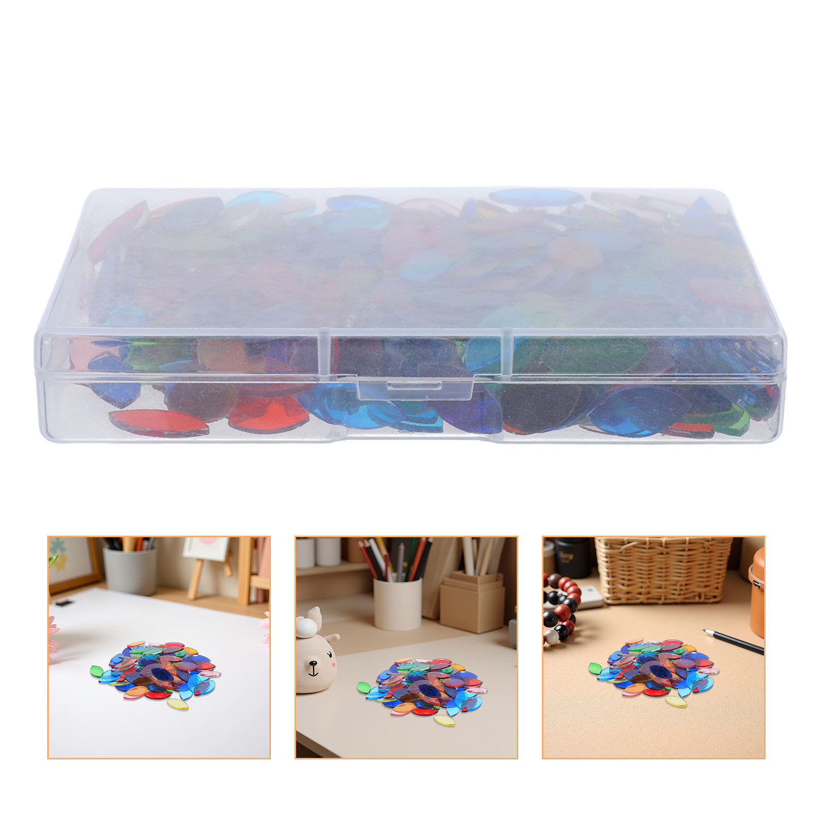 Art Craft Leaves - 443Pcs Leaf Glass Mosaic Tiles Flat