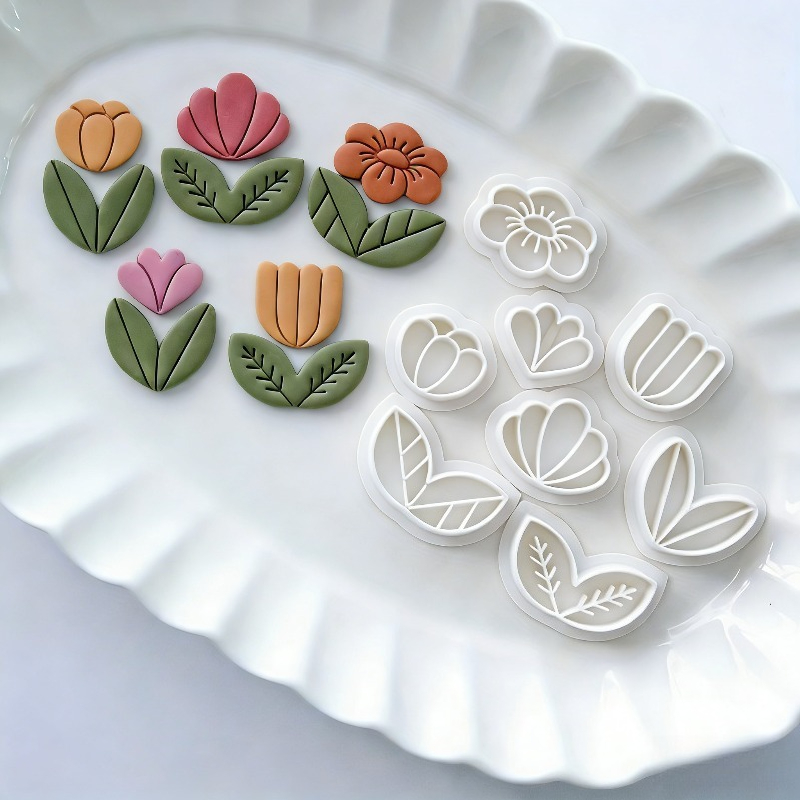 Art Craft Leaves - 8Pcs Floral Leaf Polymer Clay Cutters