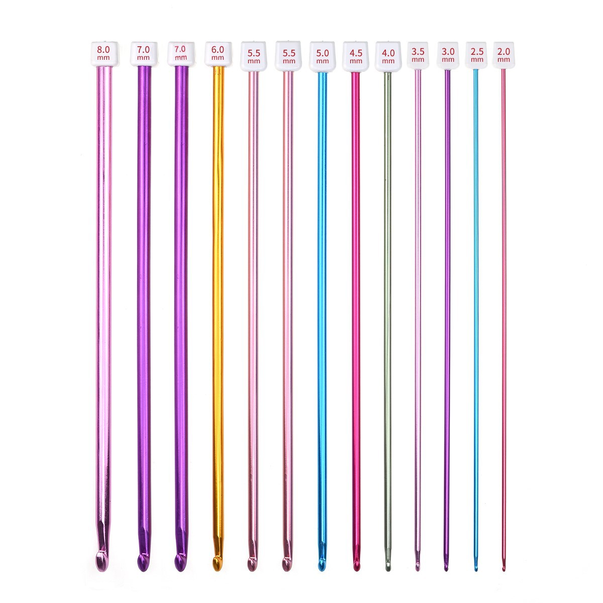 Crochet Hook Set - 11Pcs/pack Colorful Iron 27cm Crochet Hooks