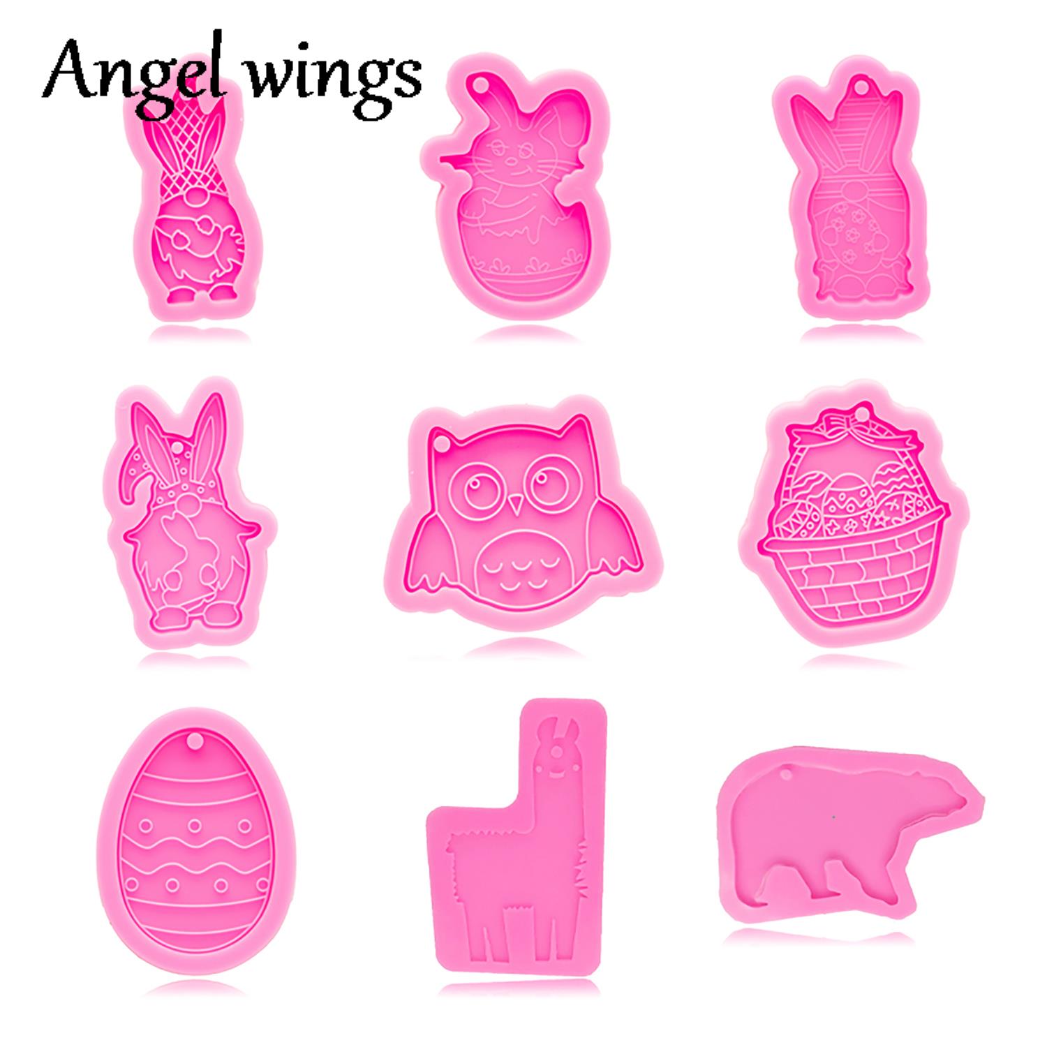 Art Craft Easter - DY0943 Silicone Easter Bunny/Egg/Owl/Bear Molds, Keychain