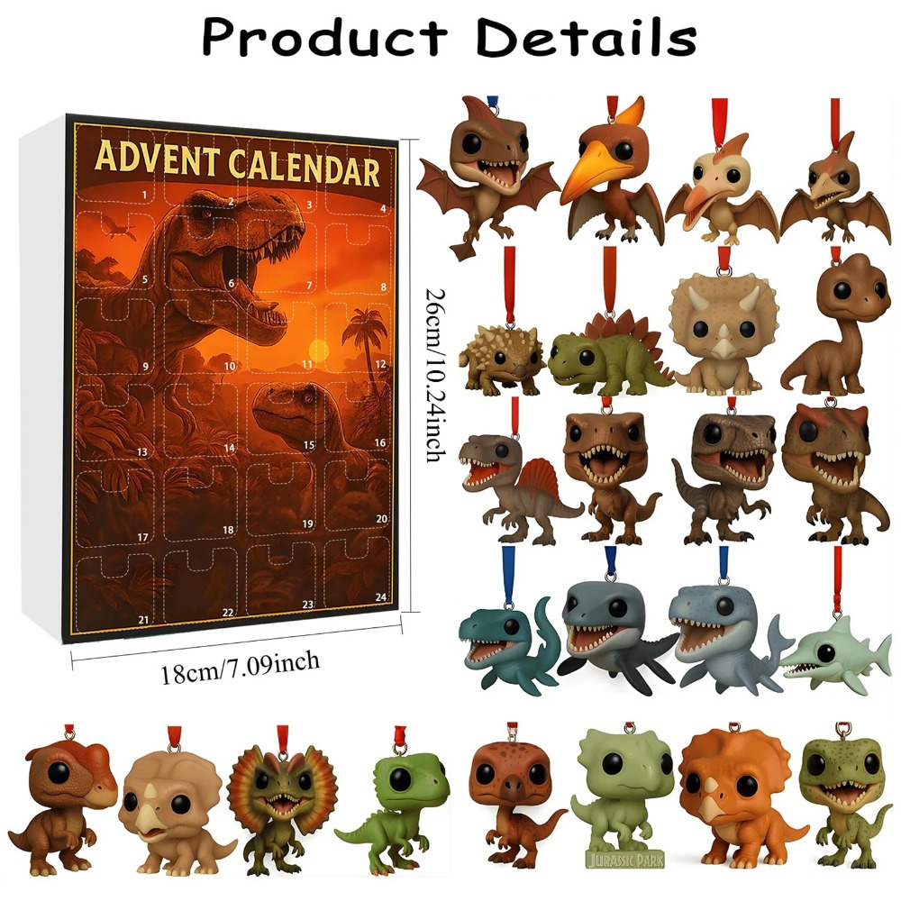 Art Craft Dinosaur - Dinosaur Park Christmas Countdown Calendar with
