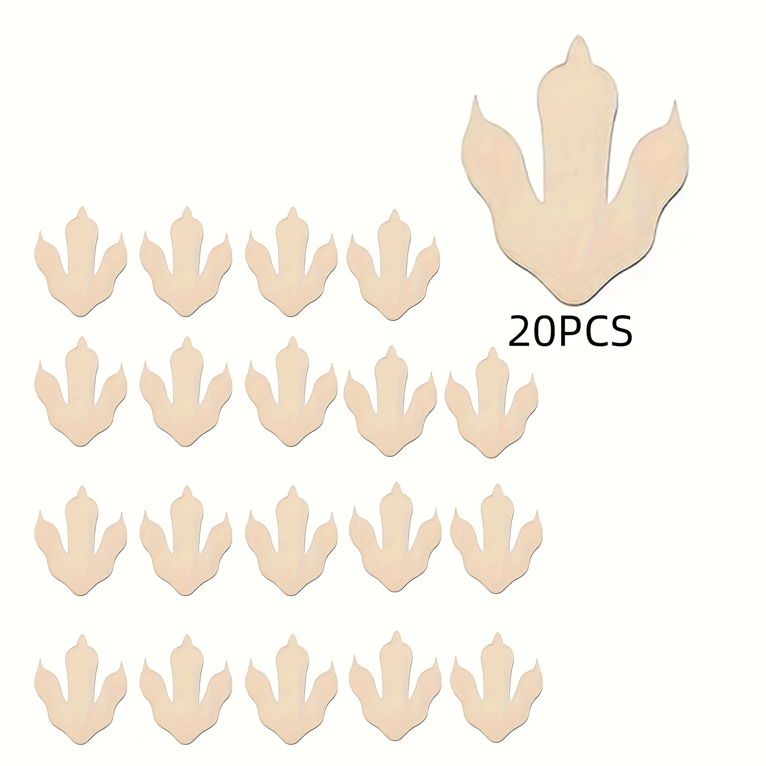 Art Craft Dinosaur - 10/20 Pieces Wooden Dinosaur Footprints, 3.5x3.5