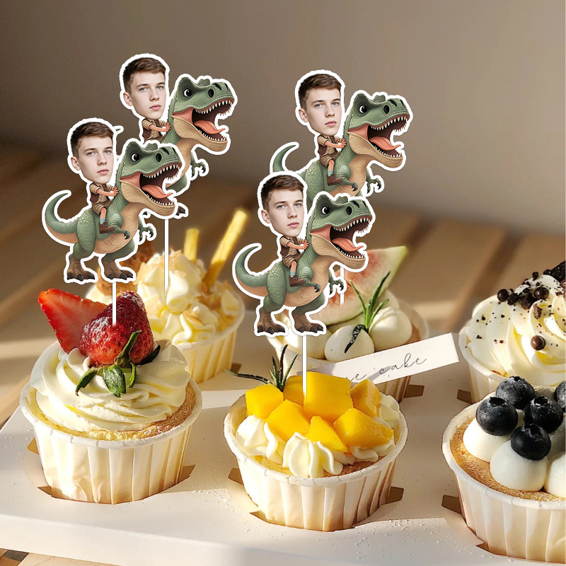 Art Craft Dinosaur - 12/24pcs Custom Portrait Face Riding a