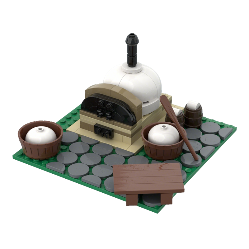 Art Craft Christmas Ideas - 115pcs MOC Outdoor Bakery Creator Model