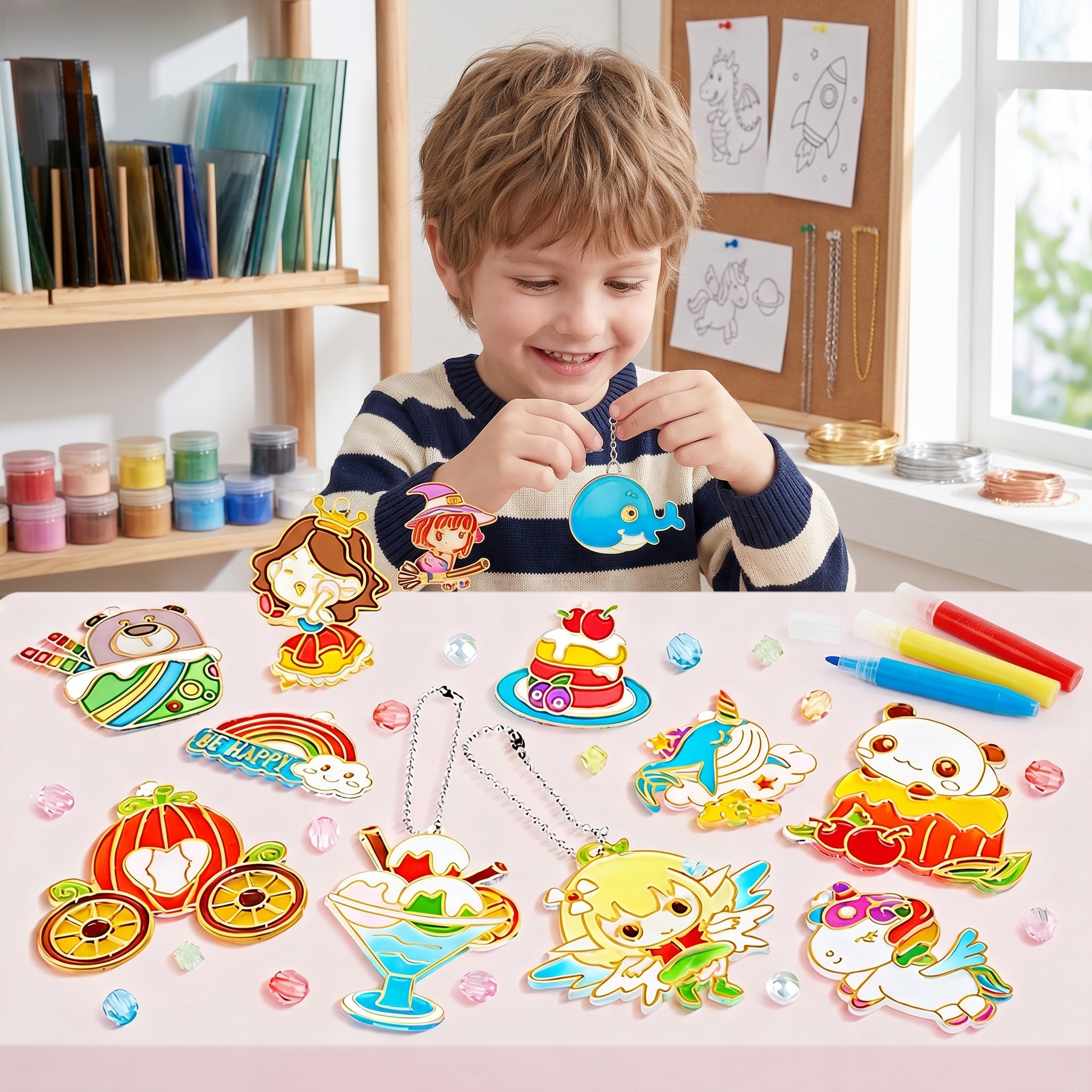 Art Craft For Toddlers - DIY Crystal Gel Painting Kit Craft