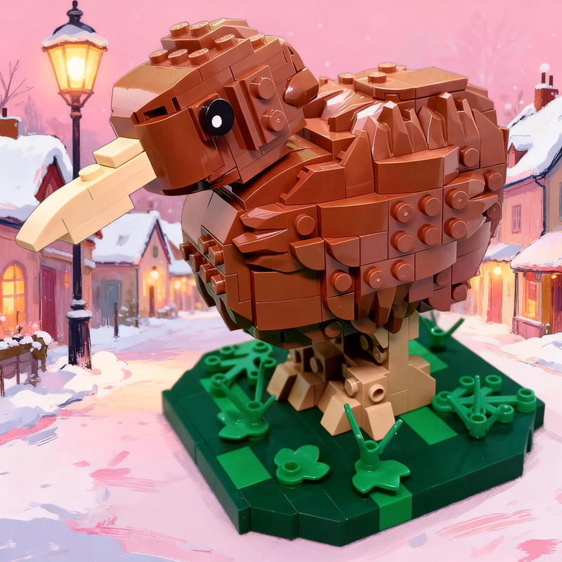 Art Craft Christmas Ideas - 355pcs MOC Sculptures Kiwi Model Building