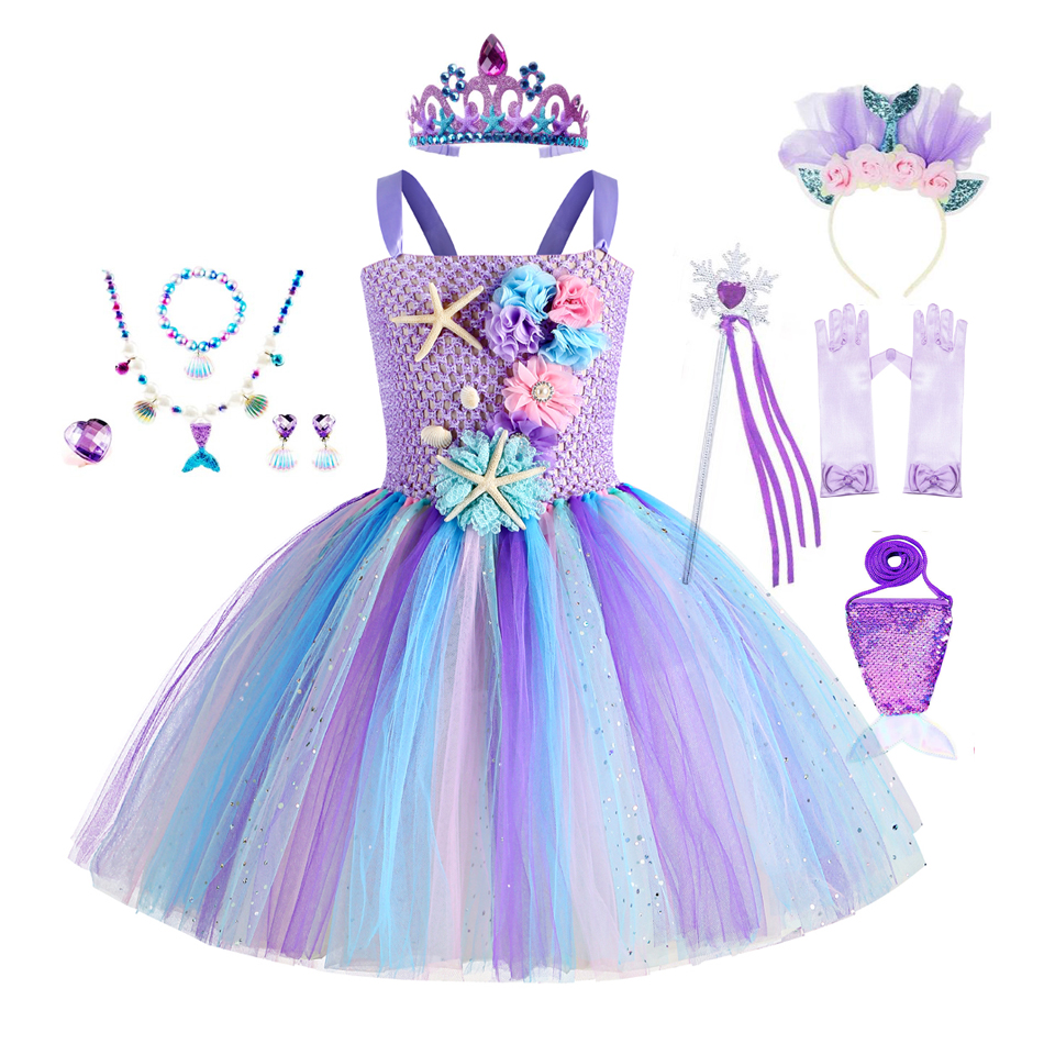 Art And Craft Hair - Girls Mermaid Tutu Dress Under the