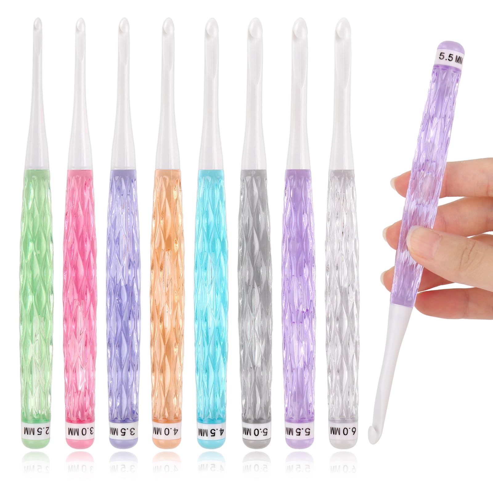 Crochet Hook Set - 8Pcs/set Color Crochet Hook Kit Ergonomic
