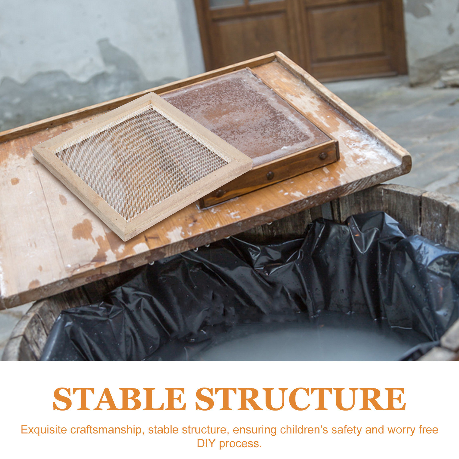Craft And Art Difference - 3Pcs Wooden Paper Making Frame Set