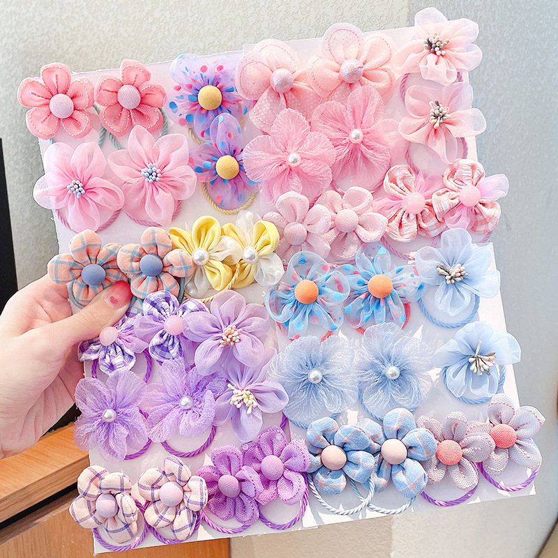 Art And Craft Hair - 10Pcs Children's Mesh Flower Hair Loop