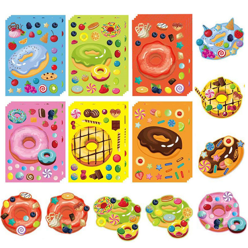 Art Craft For Toddlers - Make a Face Donut Stickers for