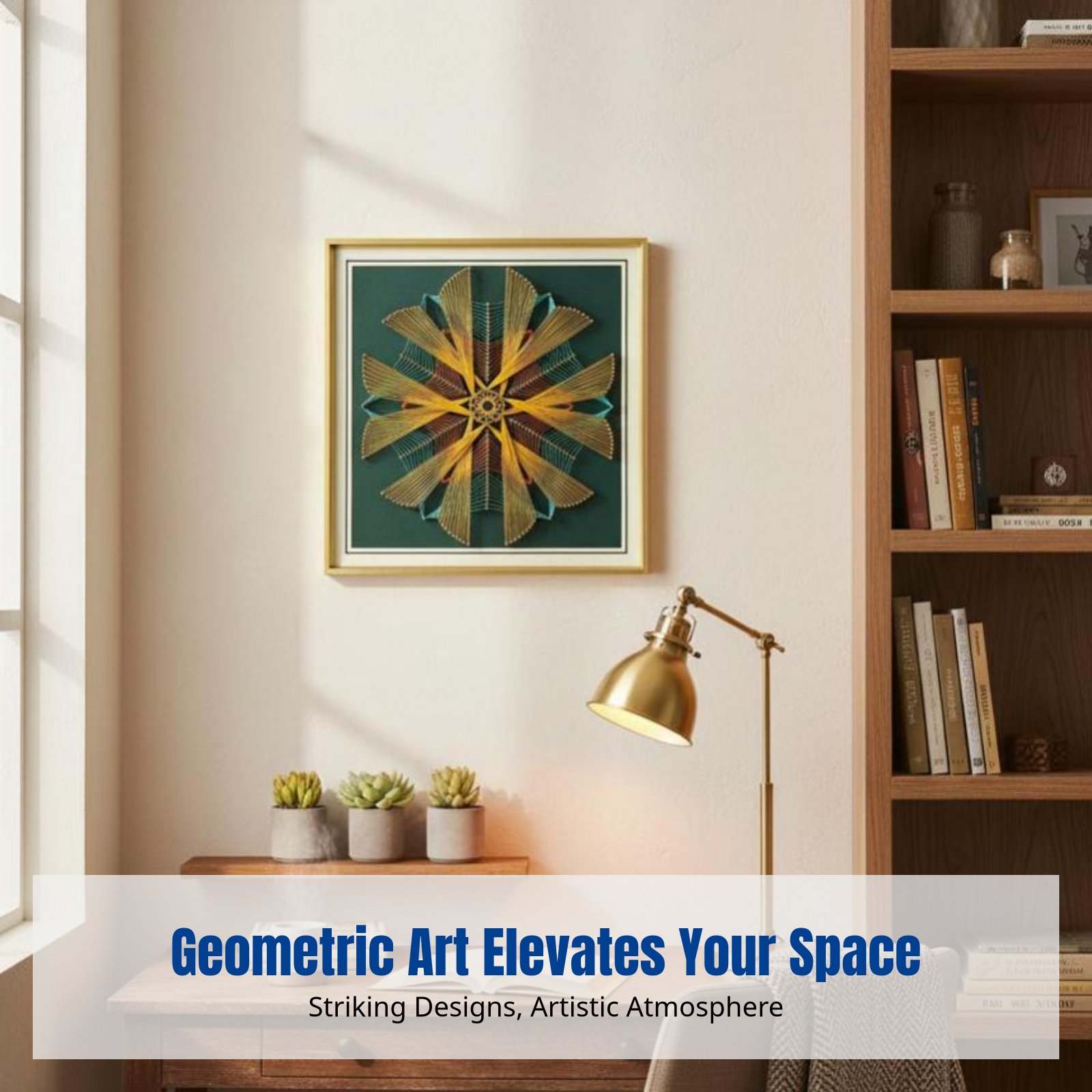 Art Craft Handmade - Geometric Pattern Nail String Art, DIY