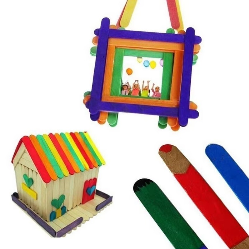 50Pcs Lot Natural Colored Wood - Art Craft With Ice Cream Stick review and price