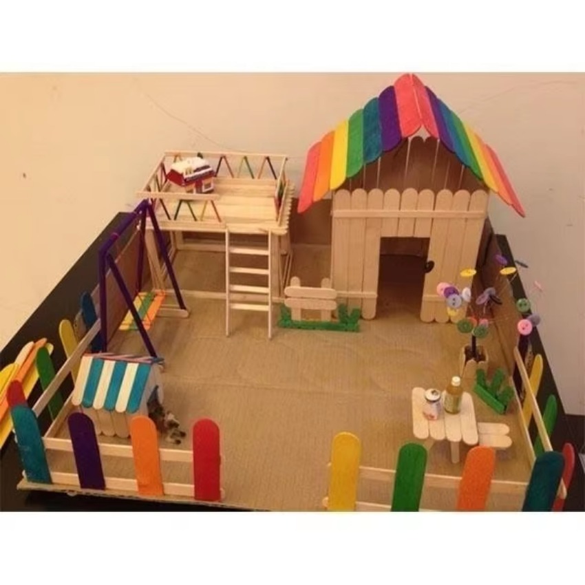 50Pcs Lot Natural Colored Wood - Art Craft With Ice Cream Stick review and price