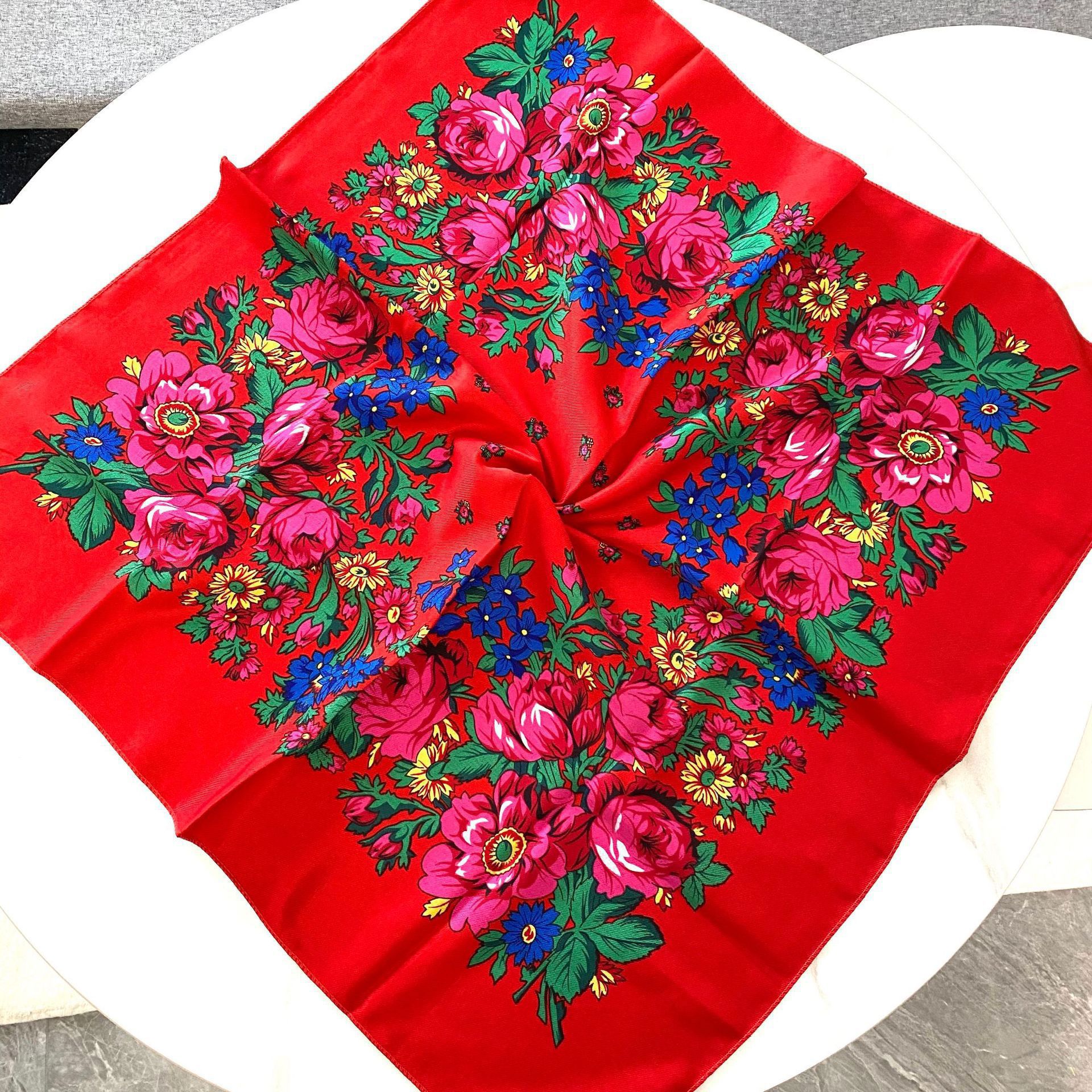 70*70cm Russian Floral Square  - Art And Craft Hair review and price