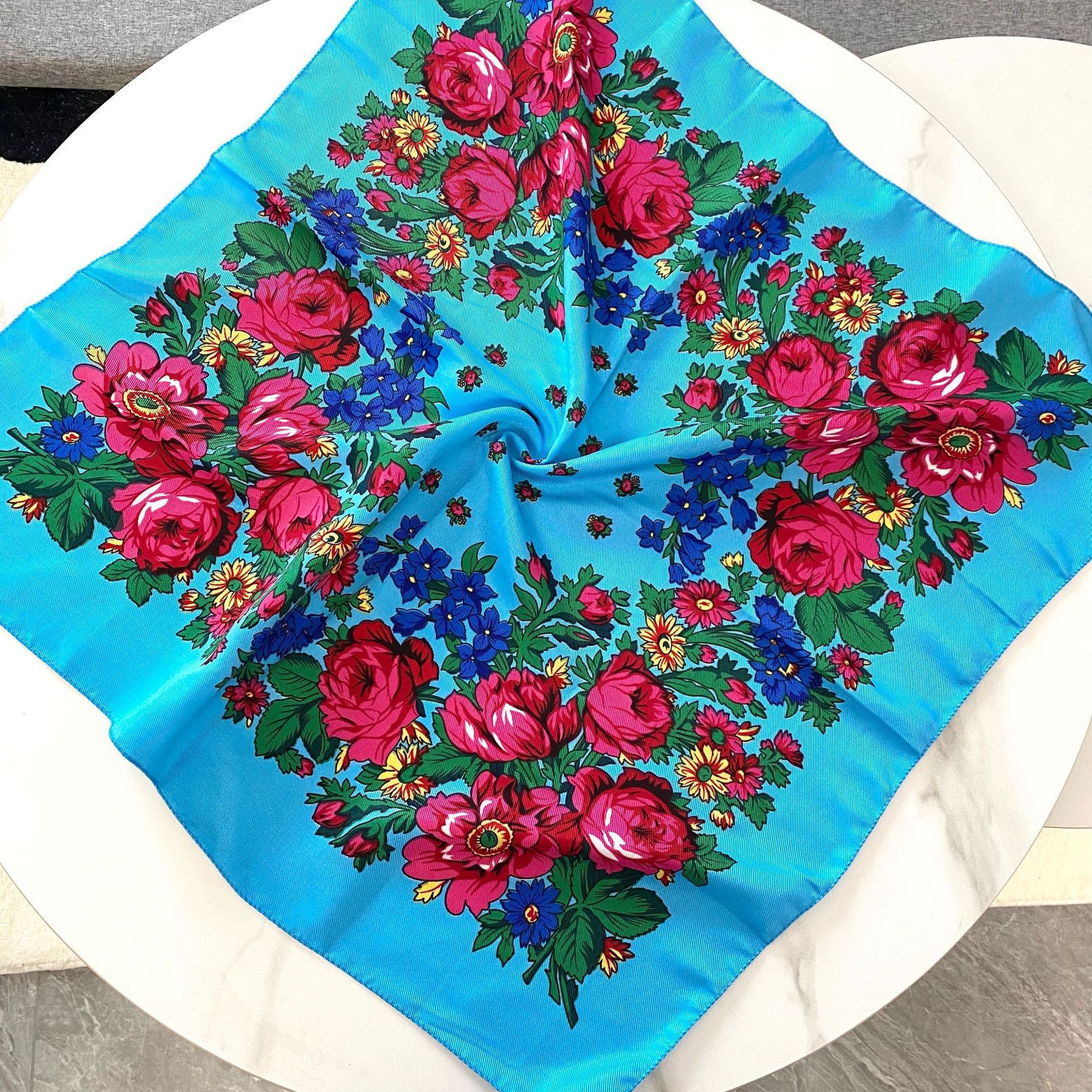 70*70cm Russian Floral Square  - Art And Craft Hair review and price