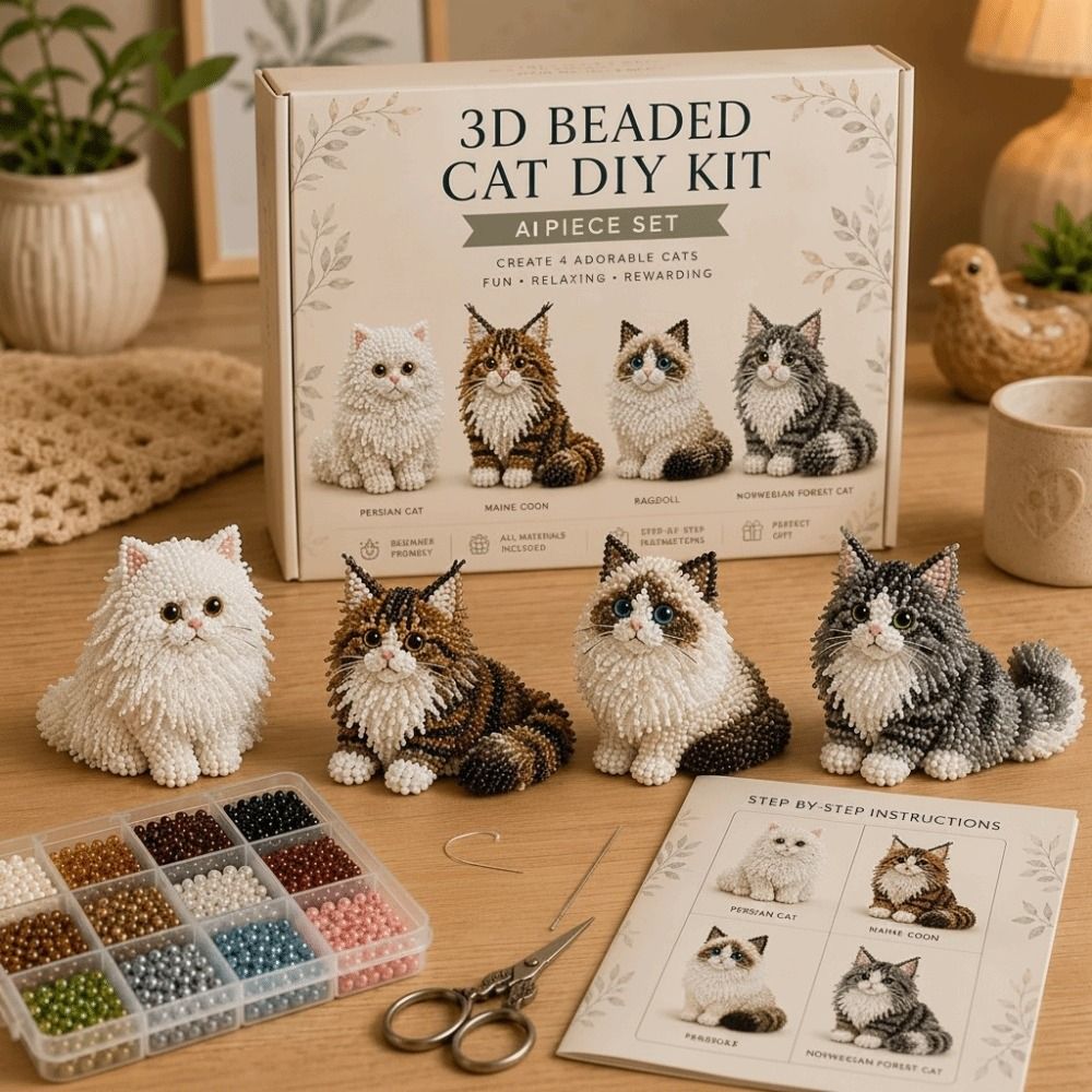 Tiny Beads 3D Beaded Animal Ki - Art Craft Handmade review and price