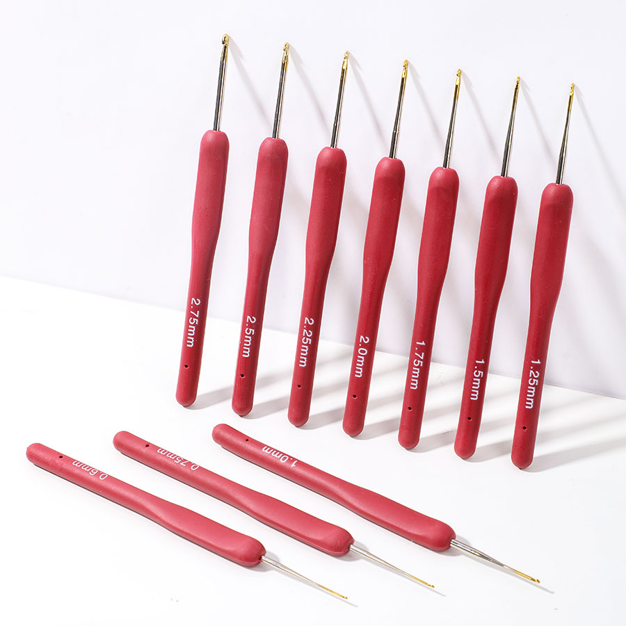 10pcs Red Crochet Set Kit Sili - Crochet Hook Set review and price