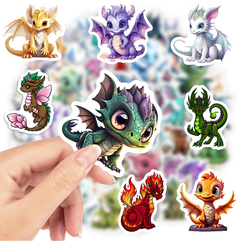 Cartoon Dragon Stickers Cute W - Art Craft Dinosaur review and price
