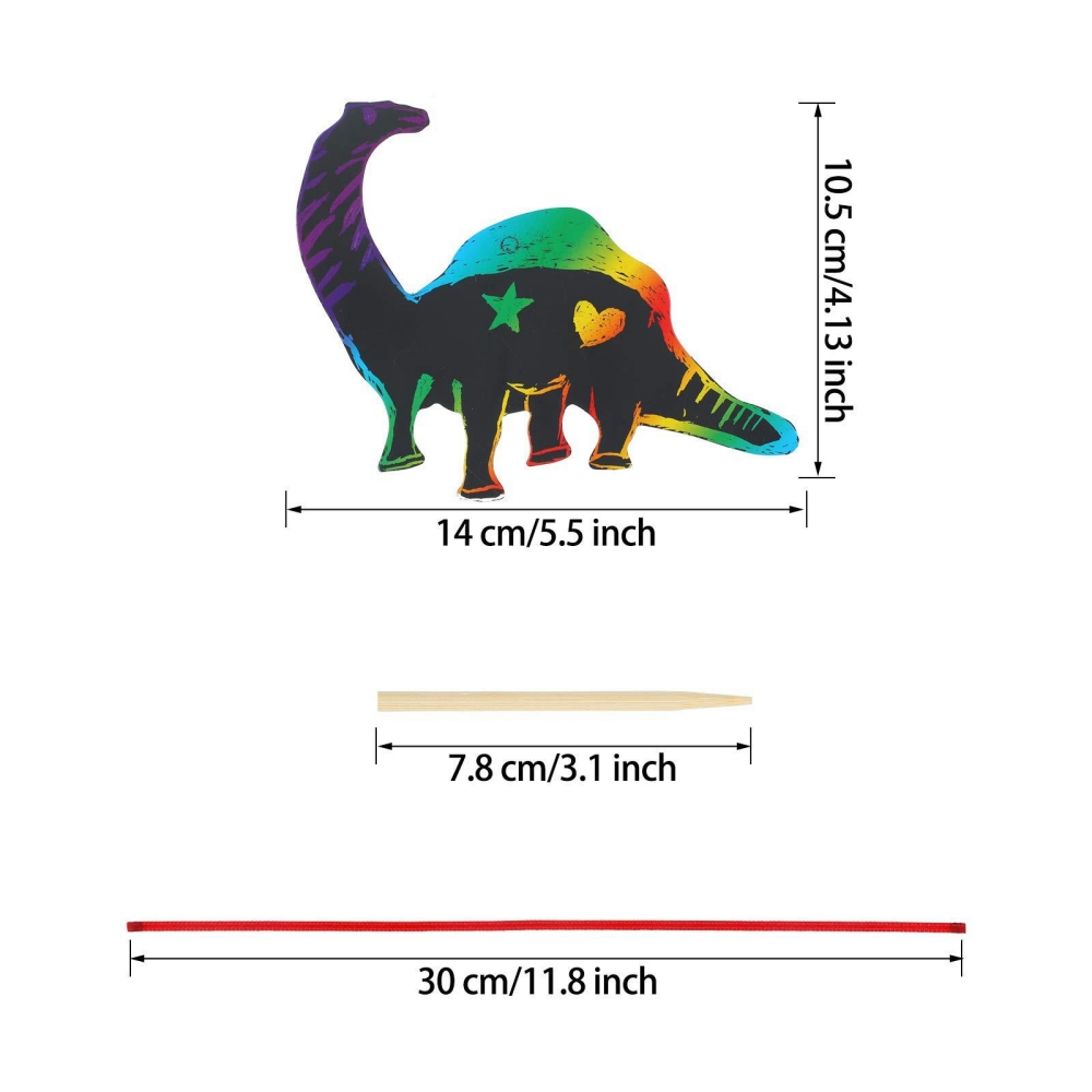 12Pcs Cartoon Dinosaur Scratch - Art Craft Dinosaur review and price