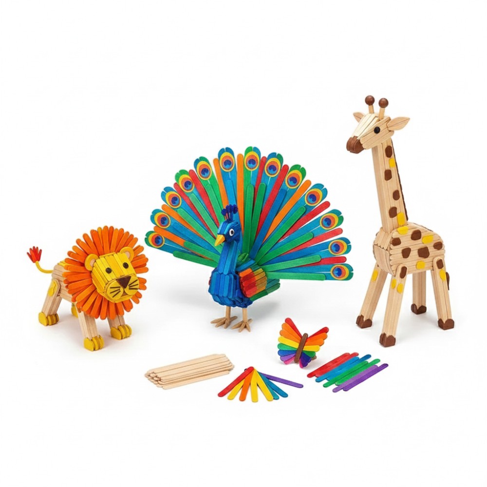 50Pcs Colored Wooden Popsicle  - Art Craft With Ice Cream Stick review and price