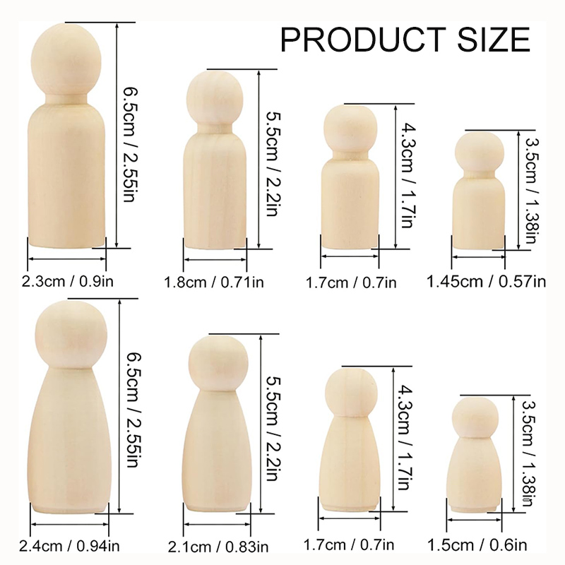 2/5/10Pcs Wooden Peg Doll Unfi - Craft And Art Difference review and price