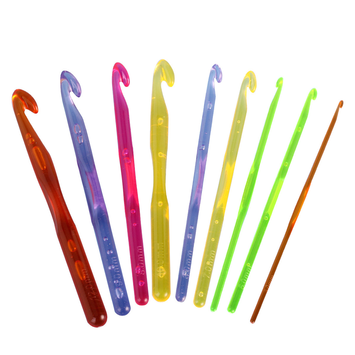 9Pcs Colorful Crochet Hooks Pl - Crochet Hook Set review and price