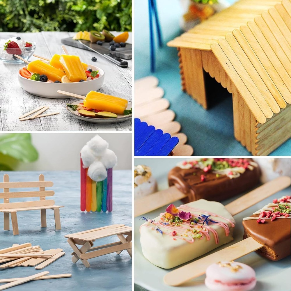 210 Pcs Natural Wood Ice Cream - Art Craft With Ice Cream Stick review and price