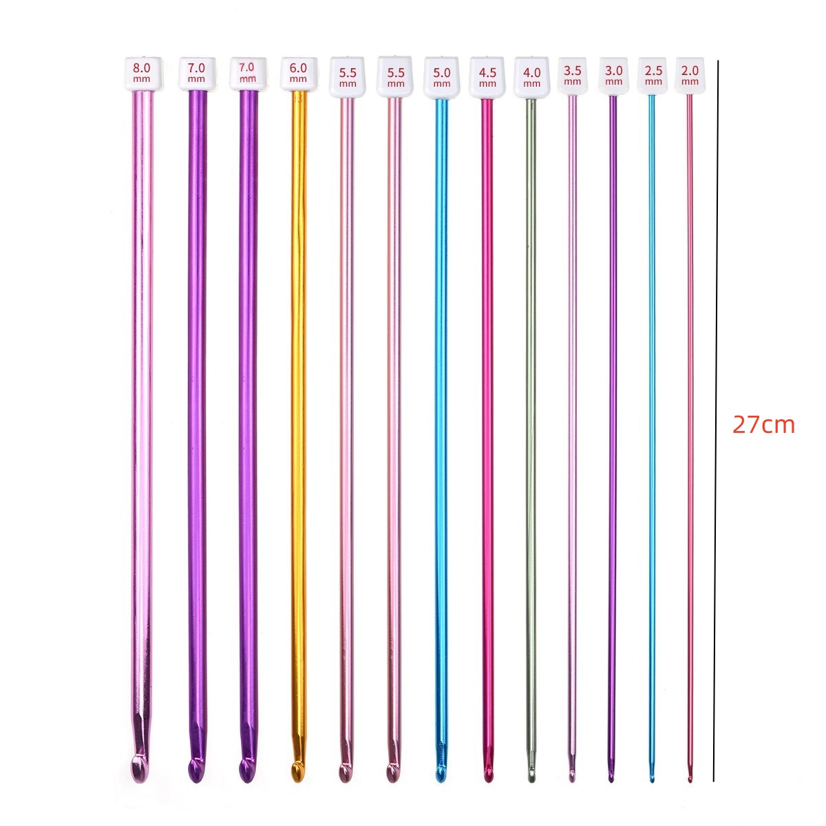 11Pcs/pack Colorful Iron 27cm  - Crochet Hook Set review and price