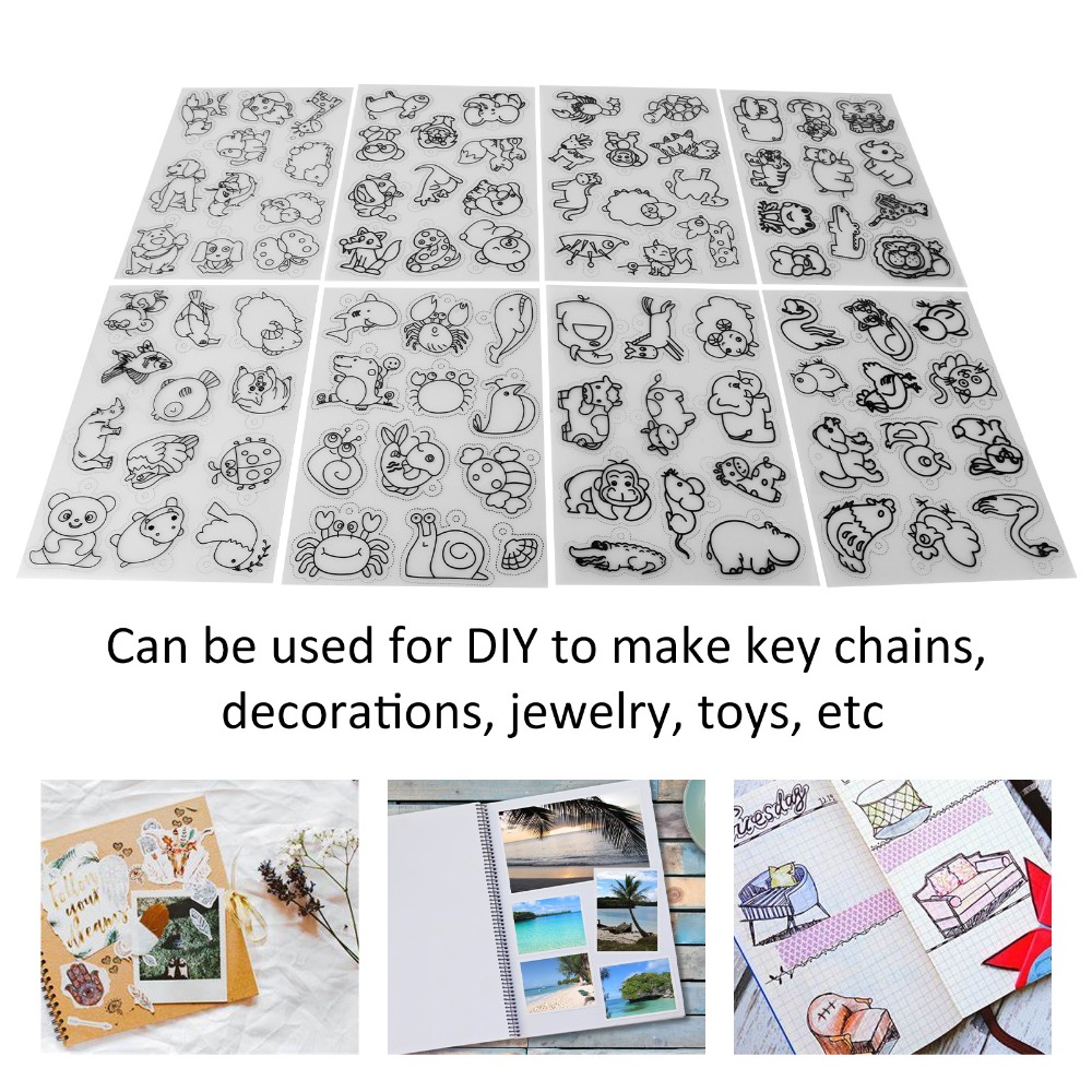 8 PCS Cute Animal Heat Shrink  - Craft And Art Difference review and price