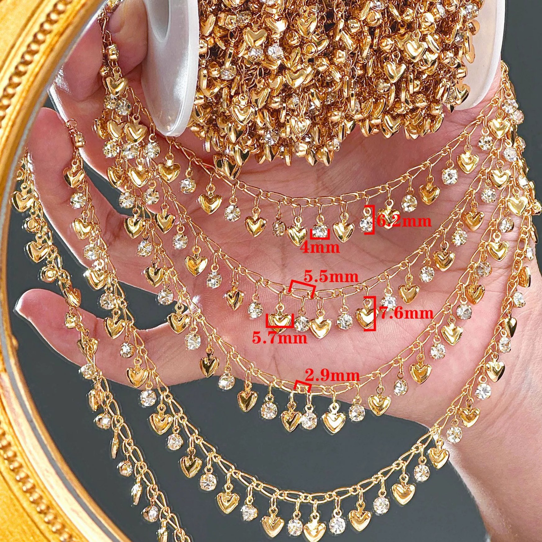 0.5/1M Love Heart Zircon Rhine - Art Craft Handmade review and price