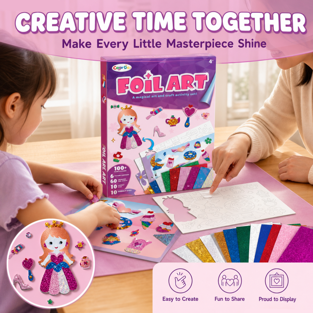 Kids Foil Art Kit 100+ Pcs, Co - Art Craft Dinosaur review and price