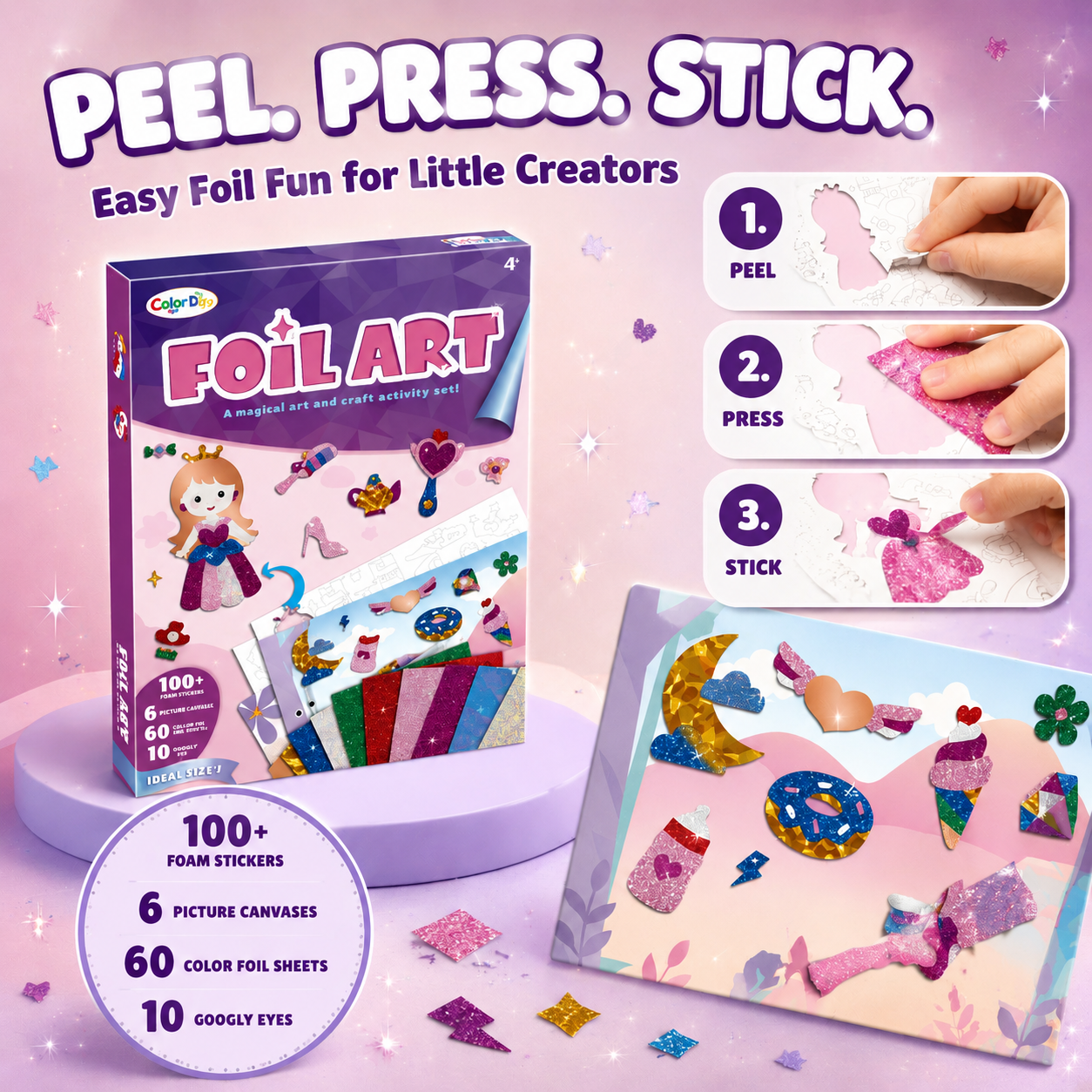 Kids Foil Art Kit 100+ Pcs, Co - Art Craft Dinosaur review and price