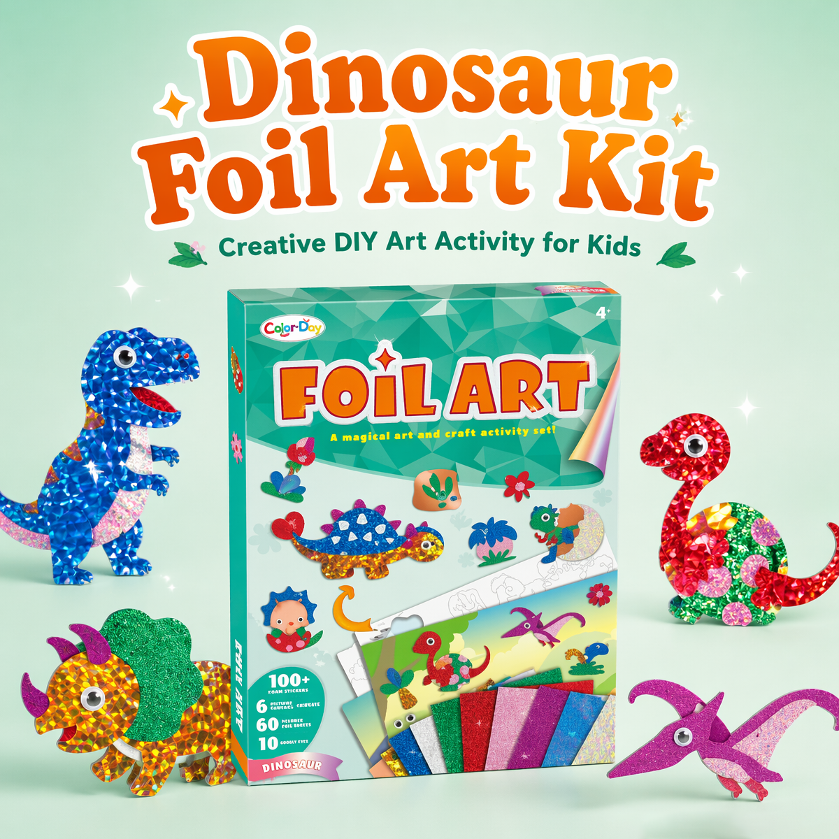 Kids Foil Art Kit 100+ Pcs, Co - Art Craft Dinosaur review and price