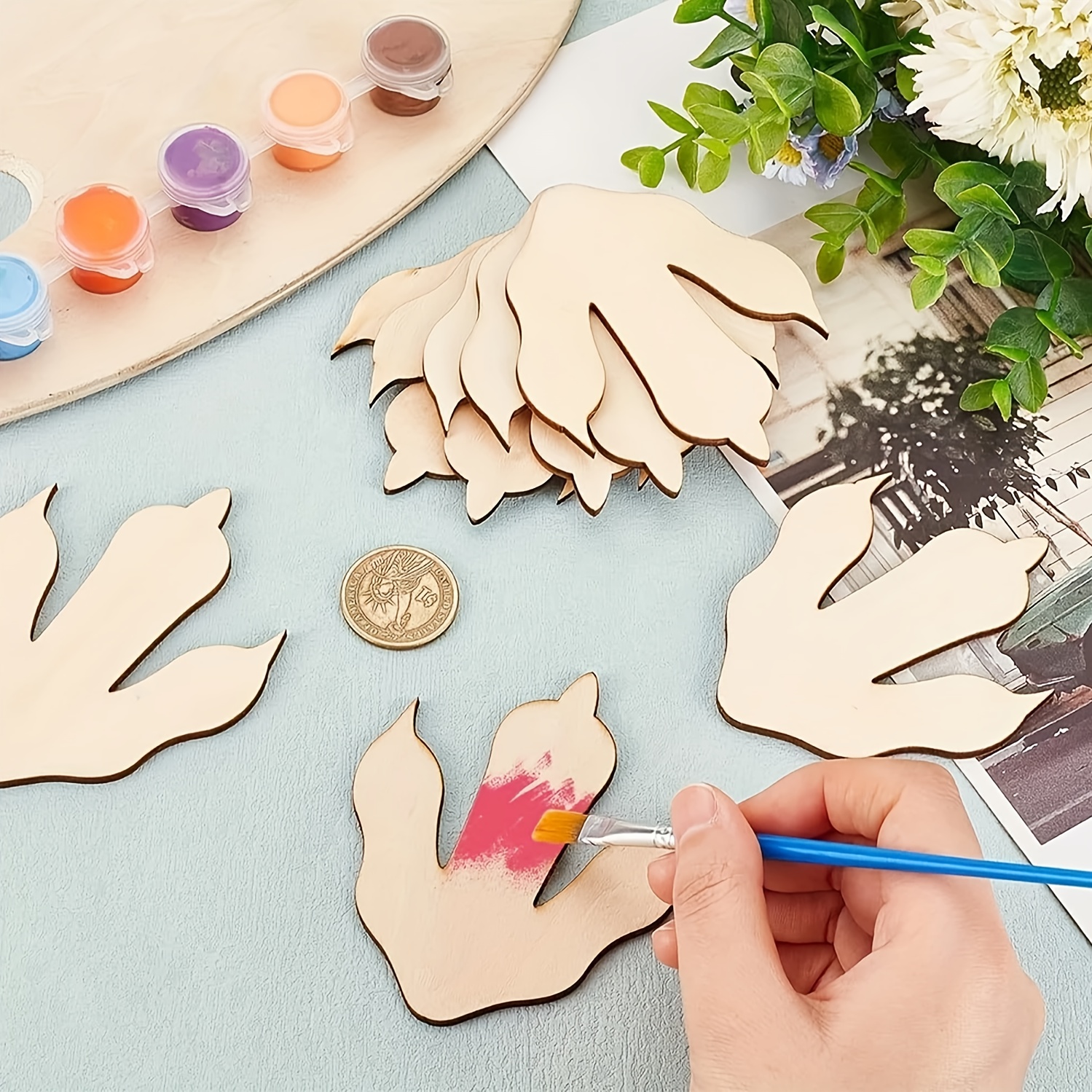10/20 Pieces Wooden Dinosaur F - Art Craft Dinosaur review and price