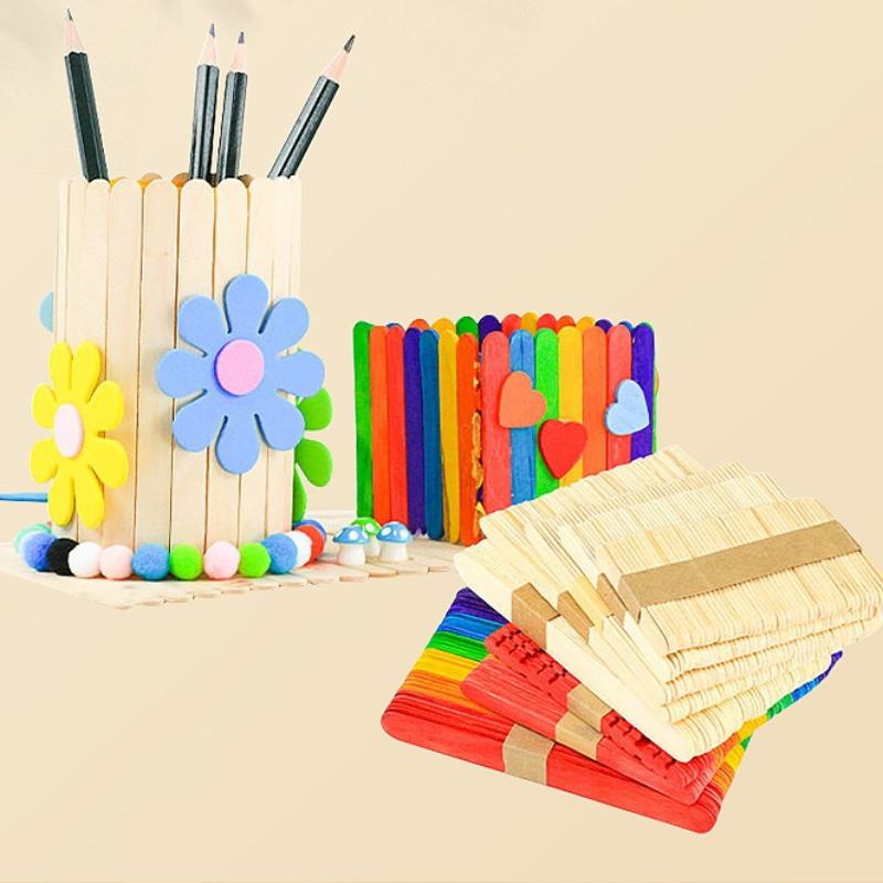 100Pcs Natural Wooden Ice Crea - Art Craft With Ice Cream Stick review and price
