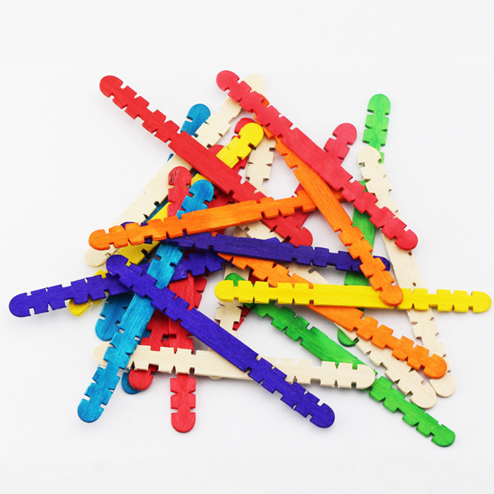 100Pcs Wooden Craft Sticks Col - Art Craft With Ice Cream Stick review and price