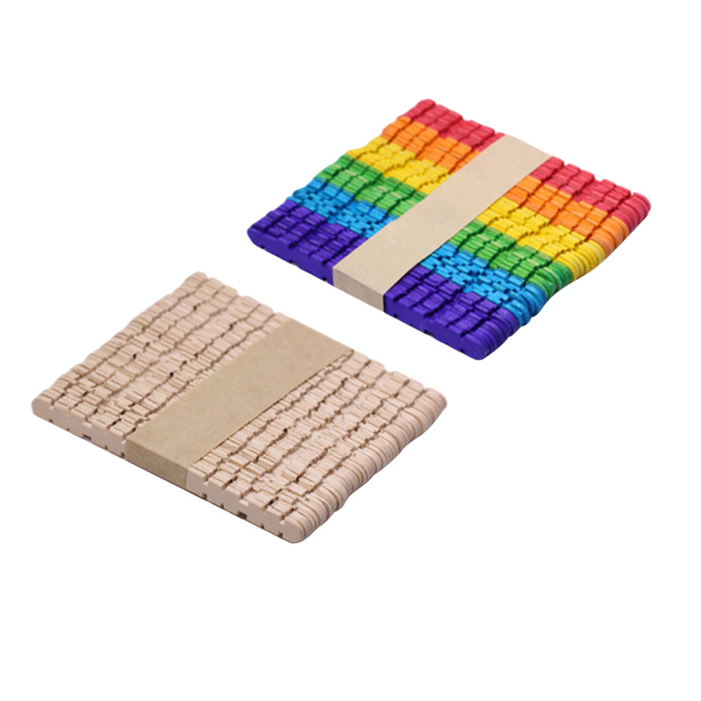 100Pcs Wooden Craft Sticks Col - Art Craft With Ice Cream Stick review and price
