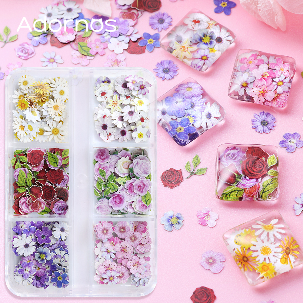 6 Grids Flowers Wood Pulp Chip - Art Craft Leaves review and price