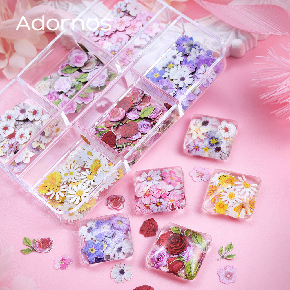 6 Grids Flowers Wood Pulp Chip - Art Craft Leaves review and price