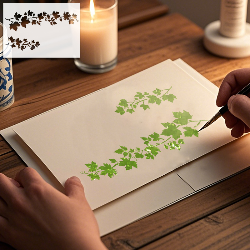 YOMDID 1pc Leaf Pattern PET Pa - Art Craft Leaves review and price